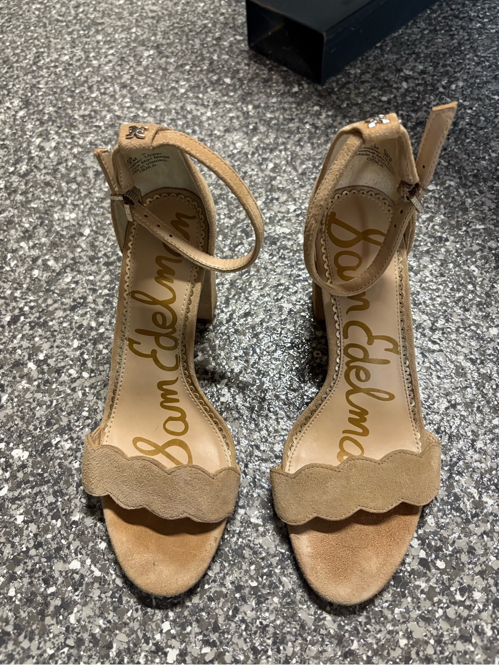 SAM EDELMAN Tan Suede Heels